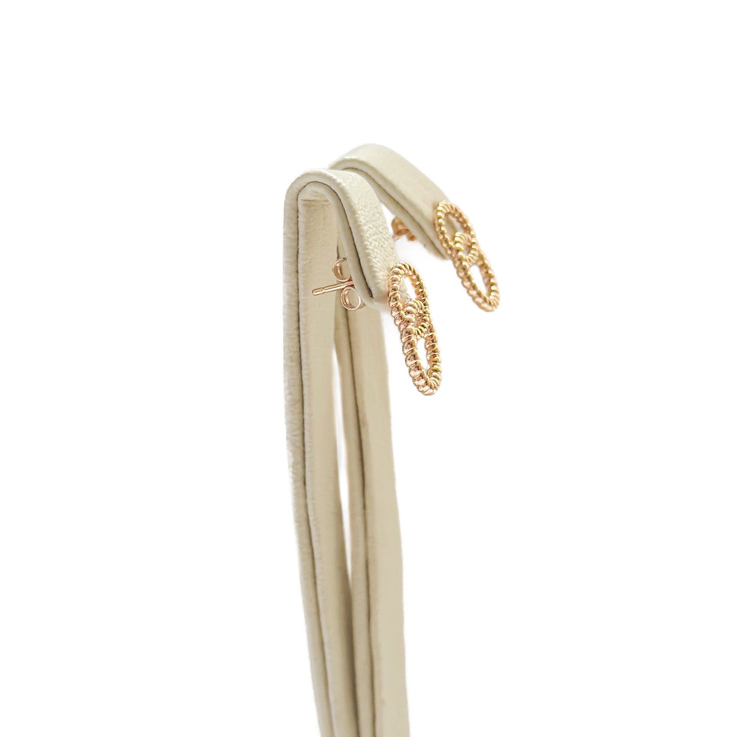 ARETE ORO LAMINADO 18K ARO DOBLE TORZAL