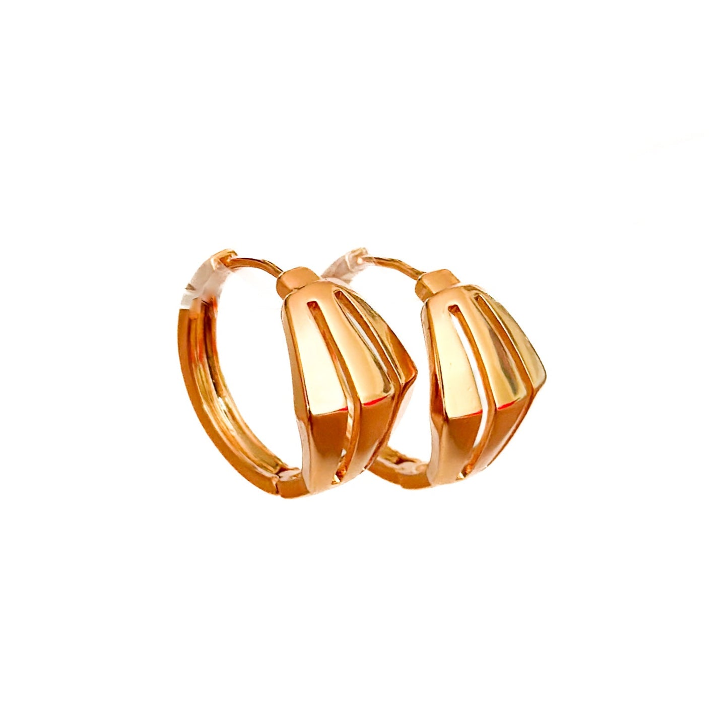 HUGGIE ORO LAMINADO 18K DOBLE LINEA