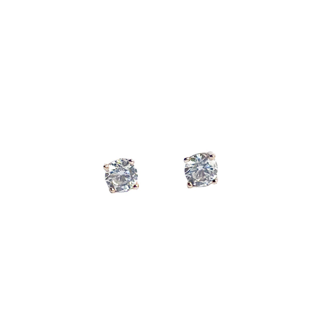 ARETE ORO LAMINADO 18K PIEDRA BLANCA CHICO