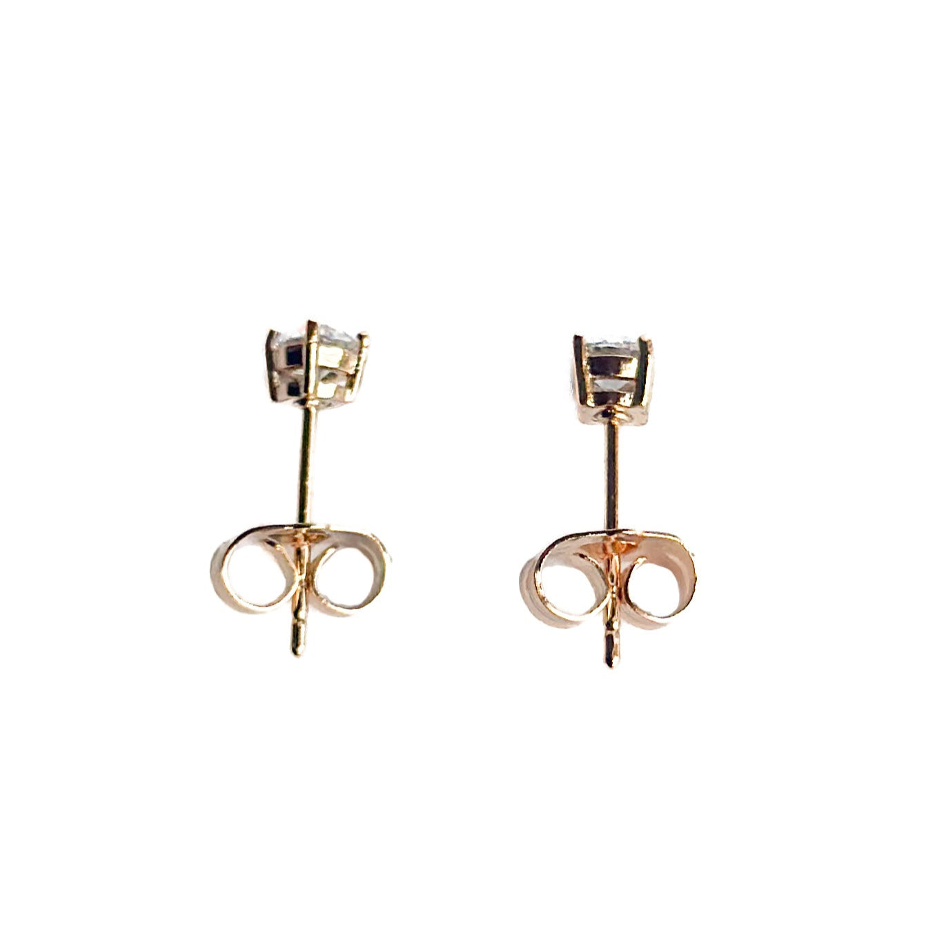 ARETE ORO LAMINADO 18K PIEDRA BLANCA CHICO