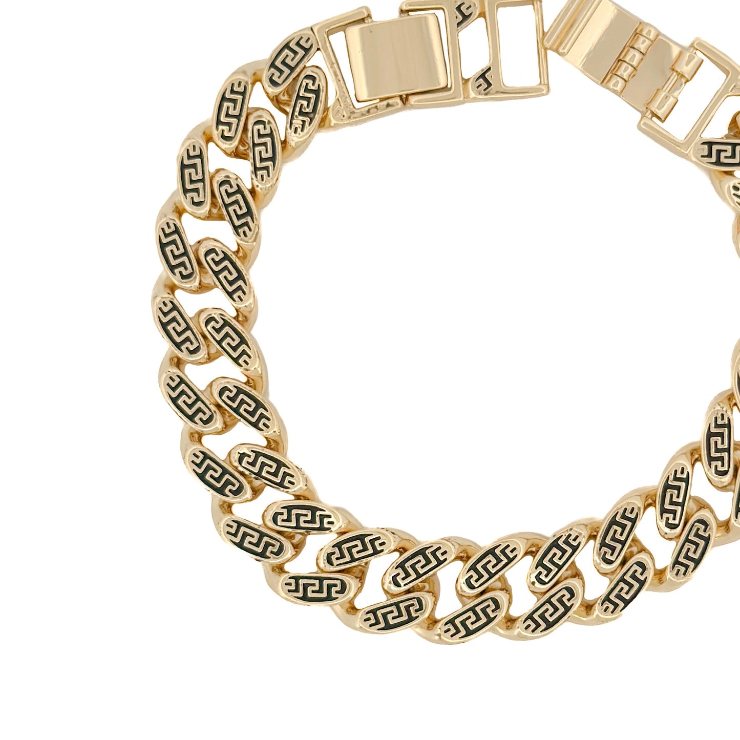 PULSO ORO LAMINADO CUBANO CON DISEÑO