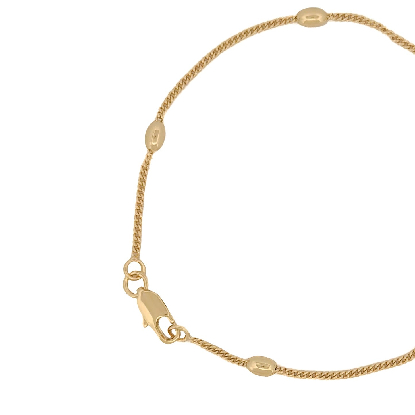 PULSO ORO LAMINADO BALINES OVALADOS ESPACIADOS