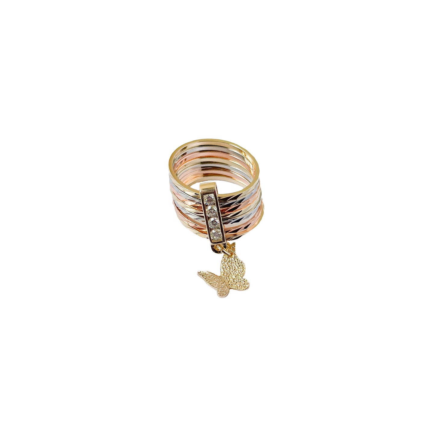 ANILLO ORO LAMINADO SEMANARIO MARIPOSA COLGANTE