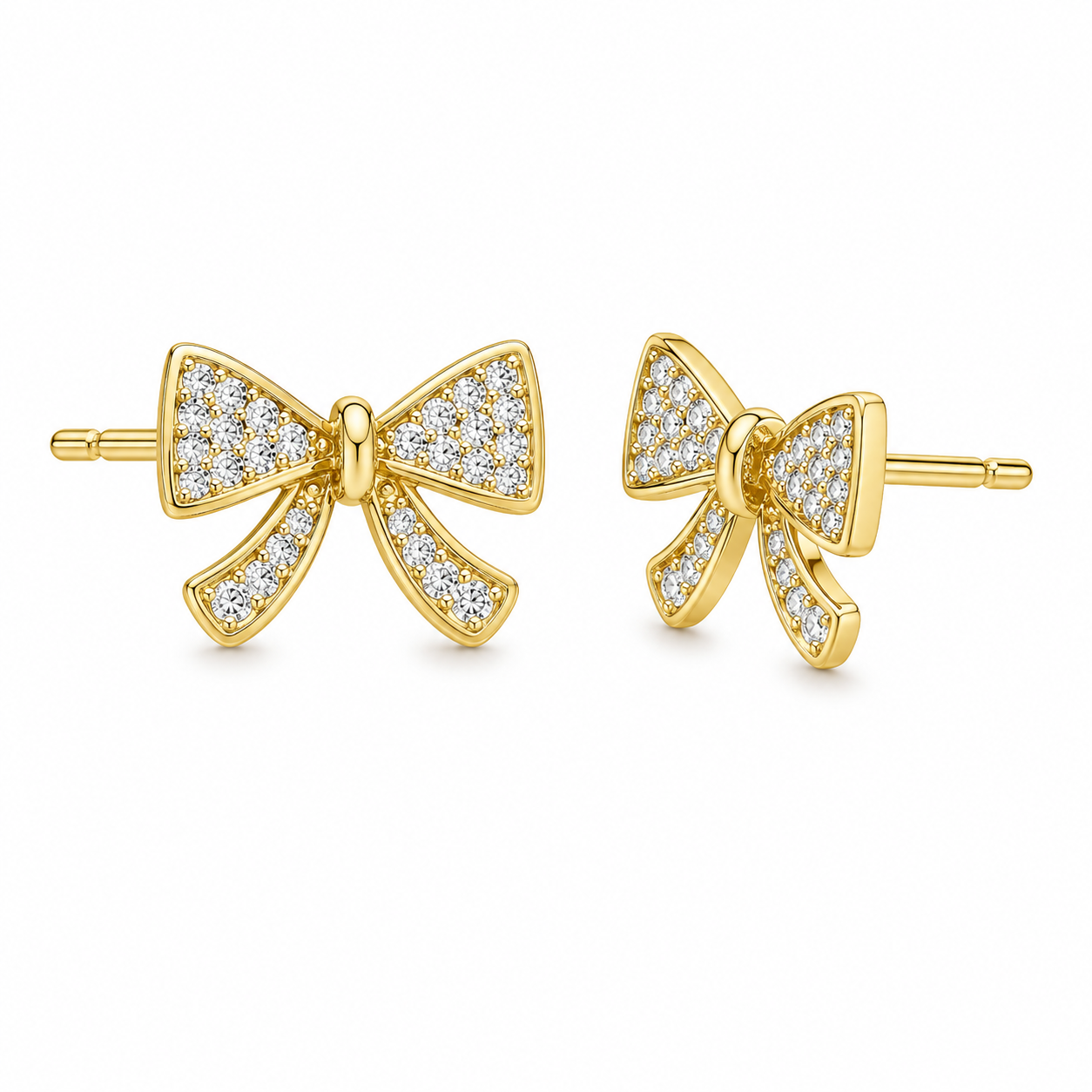ARETE ORO LAMINADO MOÑO CON PIEDRAS
