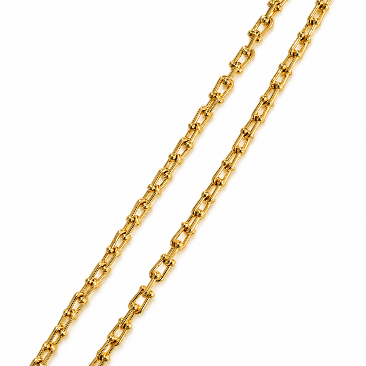 CADENA ORO LAMINADO FORMA U CON BALINES SUPERIORES 5 MM X 50 CM