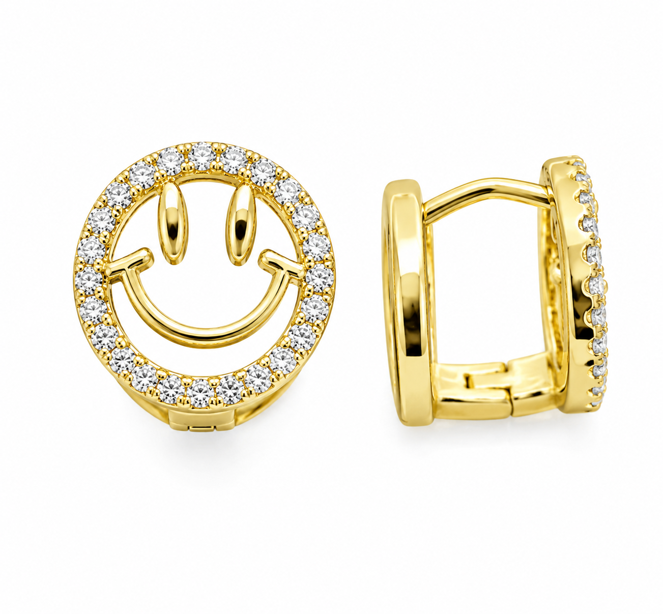 HUGGIE ORO LAMINADO HAPPY FACE