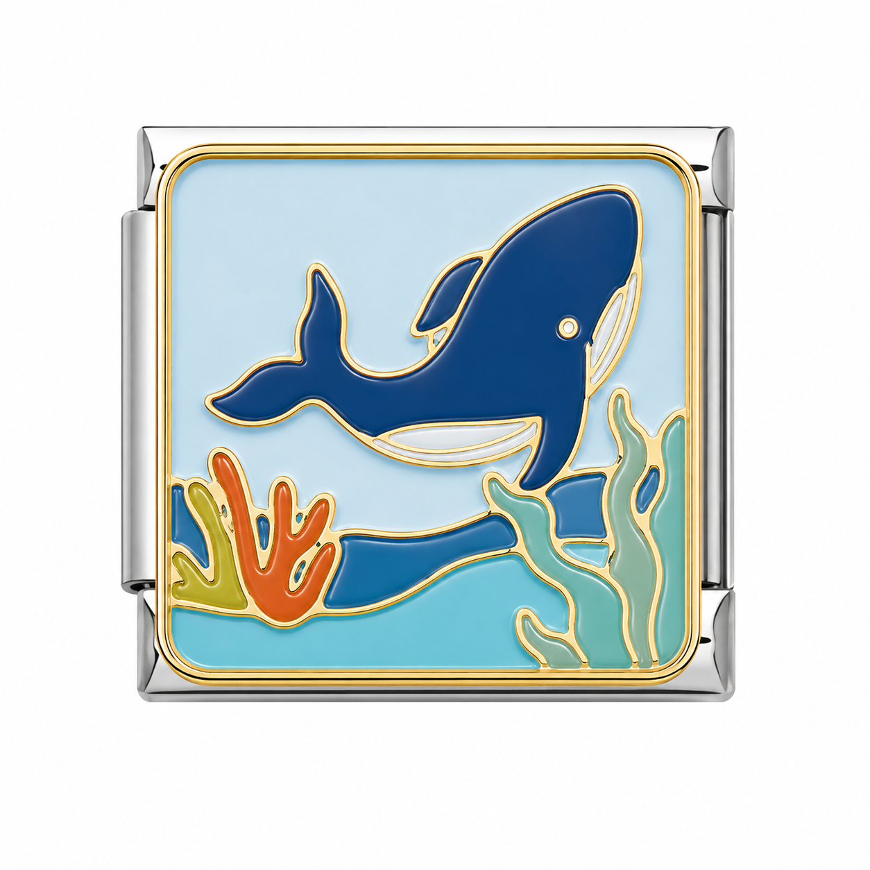 CHARM ACERO INOXIDABLE BALLENA EN MAR