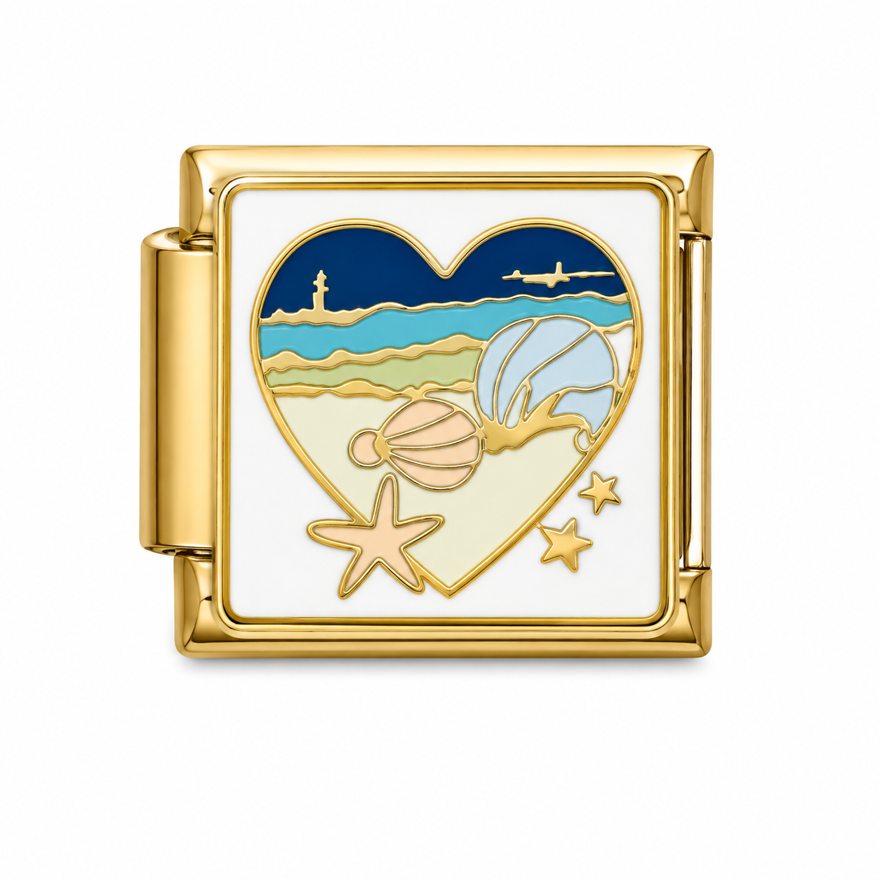 CHARM ACERO INOXIDABLE CORAZON MAR
