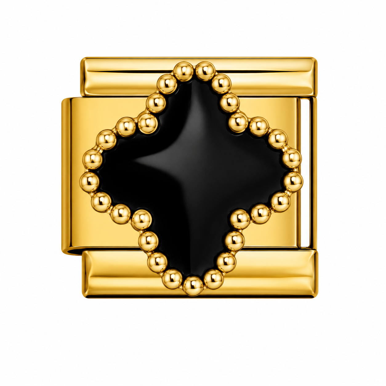 CHARM ACERO INOXIDABLE TREBOL NEGRO