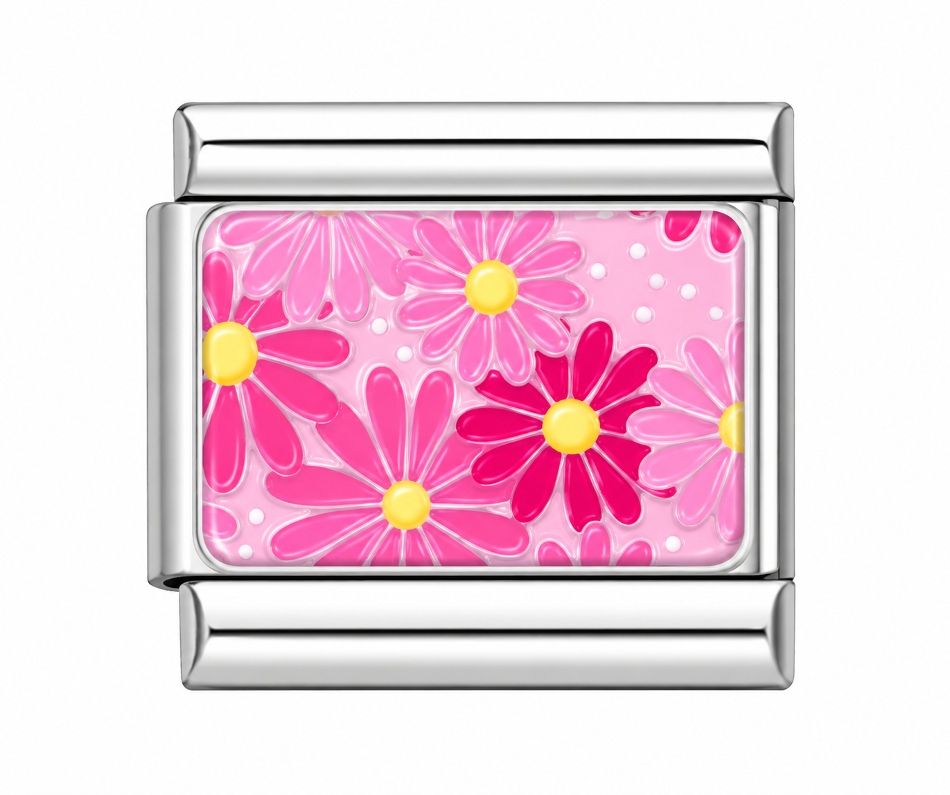 CHARM ACERO INOXIDABLE FLORES ROSAS