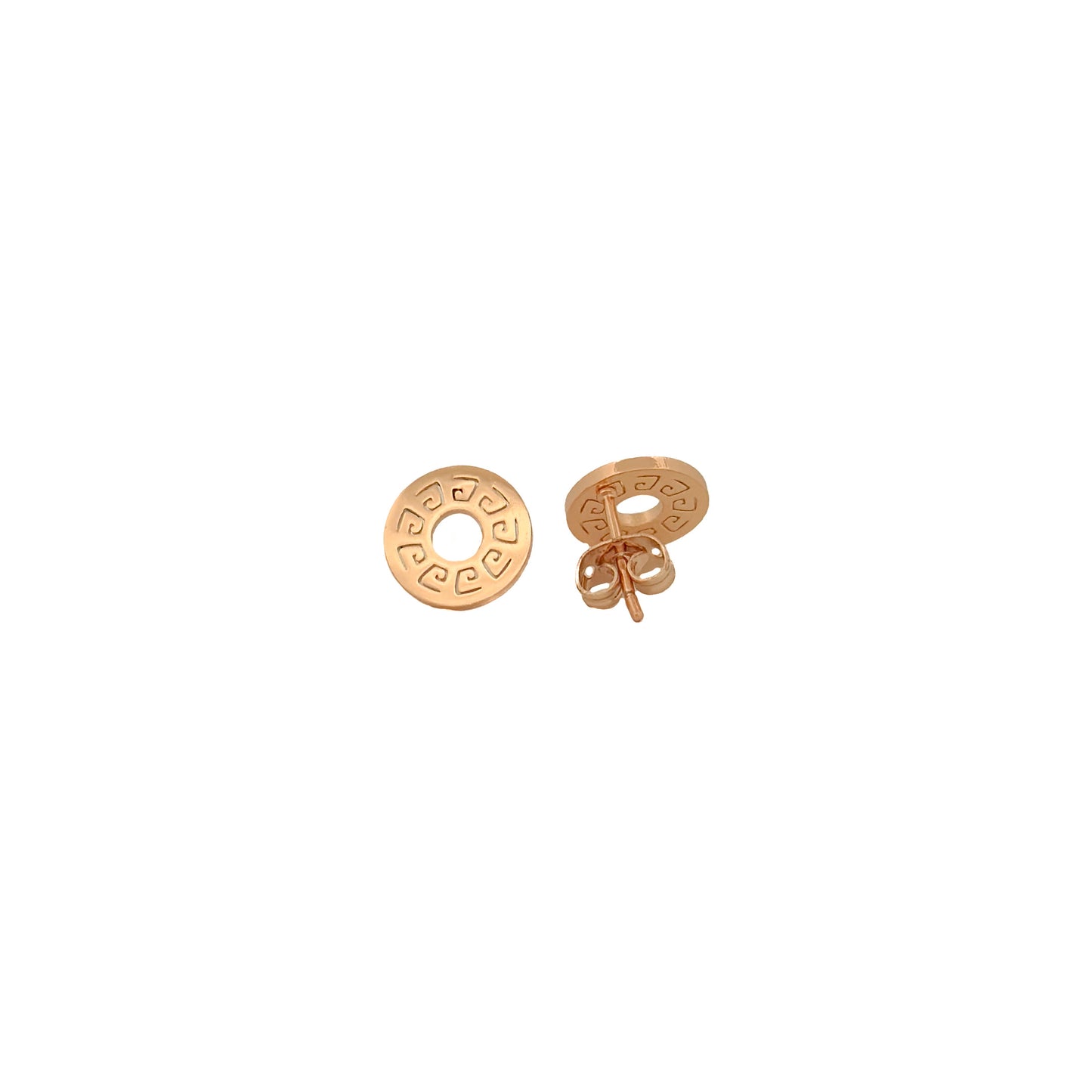 ARETE ORO LAMINADO CIRCULO CON GRECAS 18k