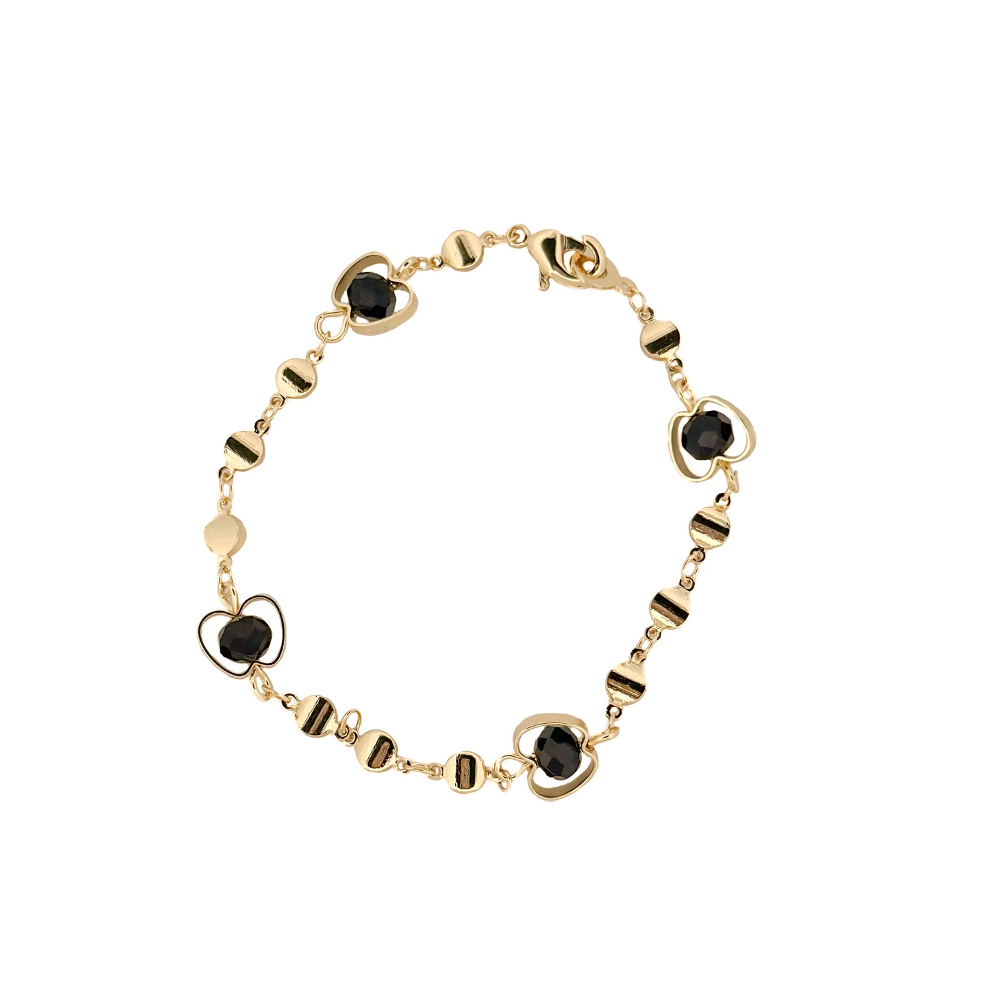 JUEGO ORO LAMINADO MANZANAS PIEDRA NEGRA