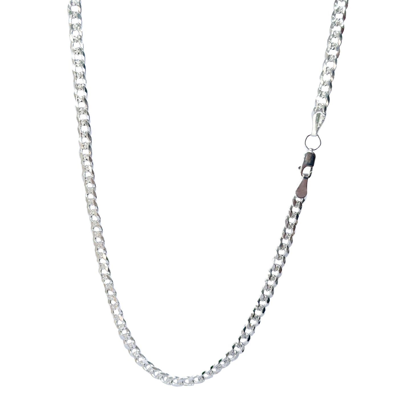 CADENA PLATA .925 BARBADO & 4MM CON PAVE