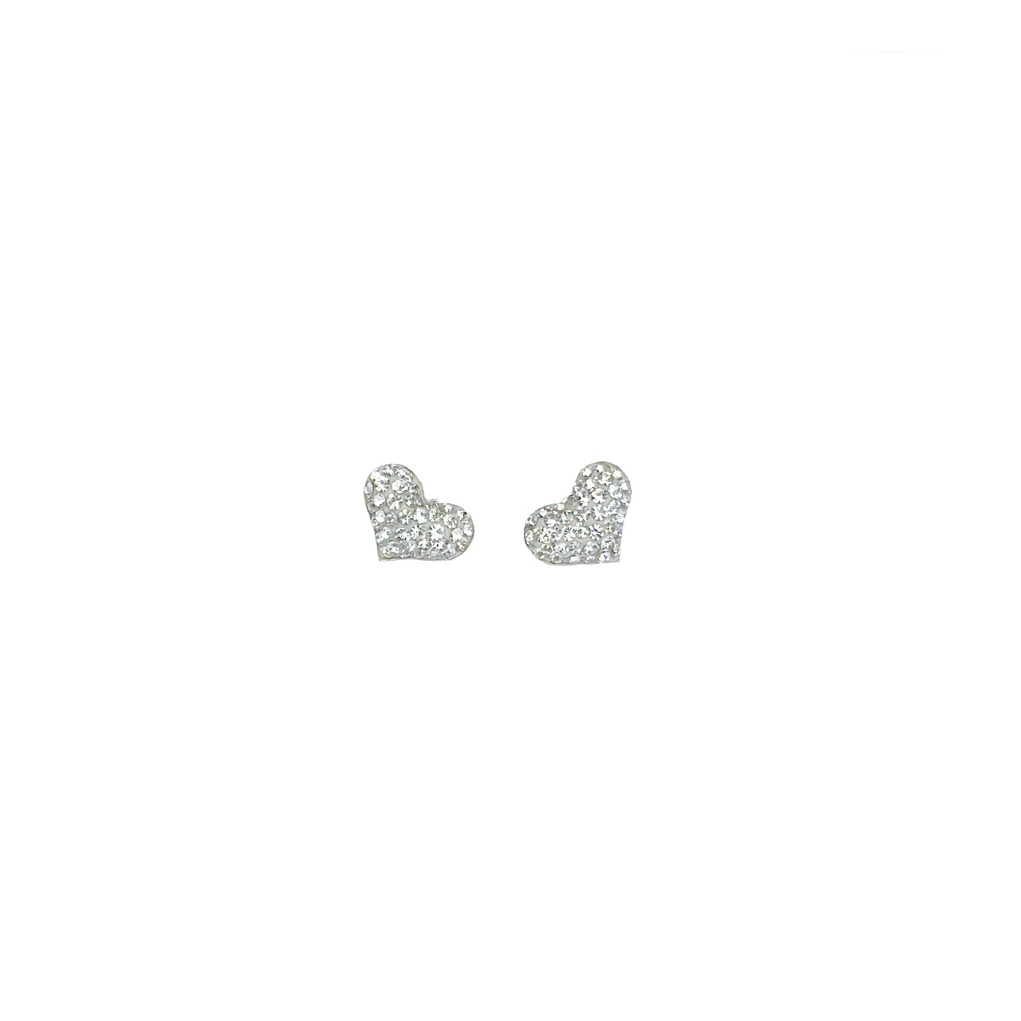 ARETE PLATA .925 CORAZON PIEDRA BLANCA