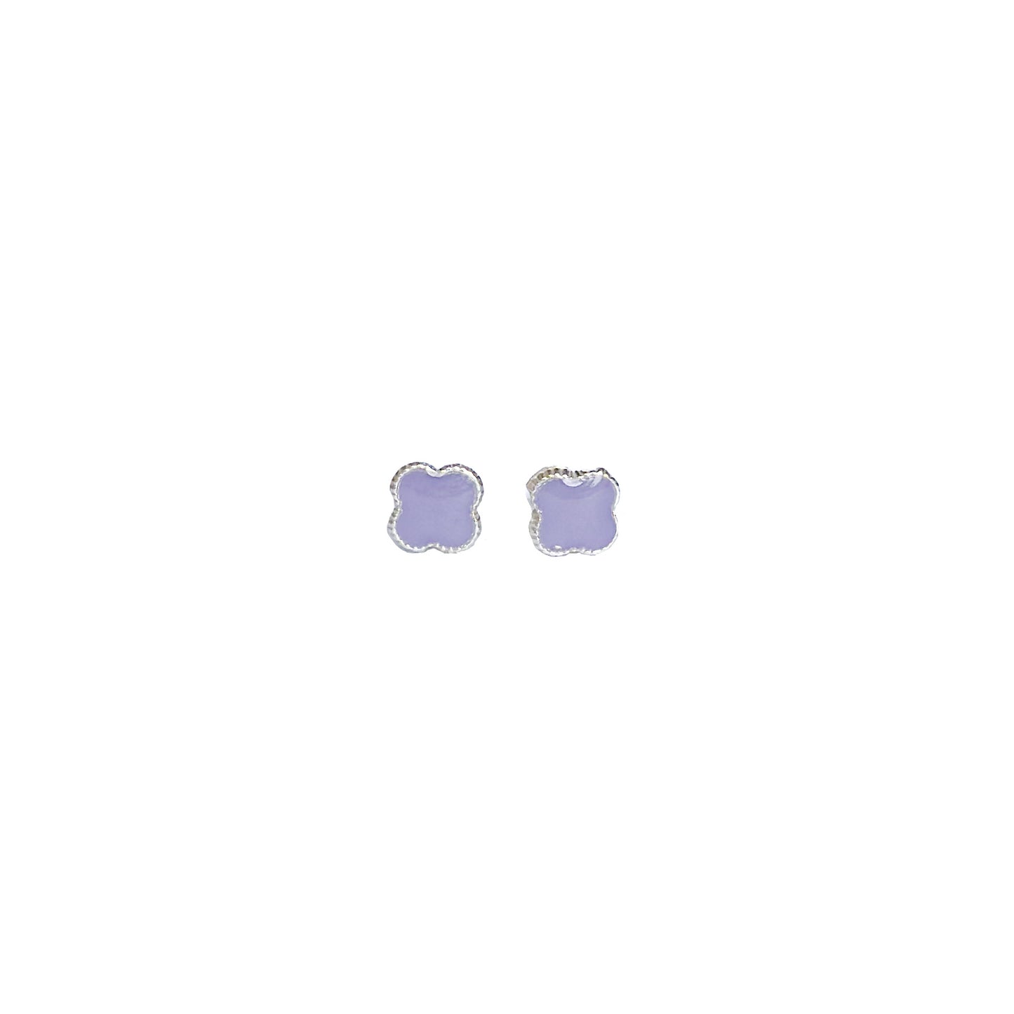 BROQUEL PLATA .925 TREBOL VIOLETA