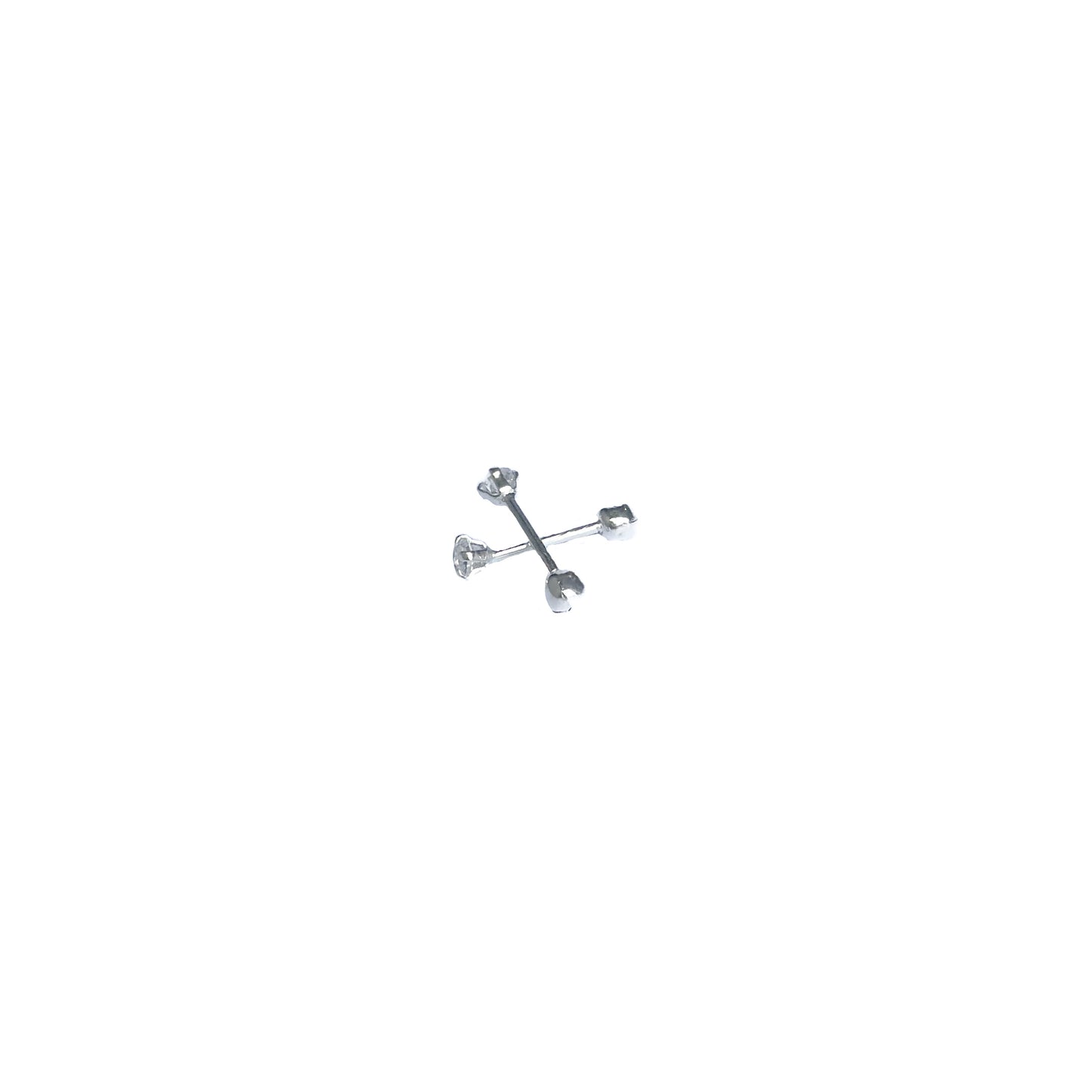 BROQUEL PLATA .925 PIEDRA BLANCA 2.5MM
