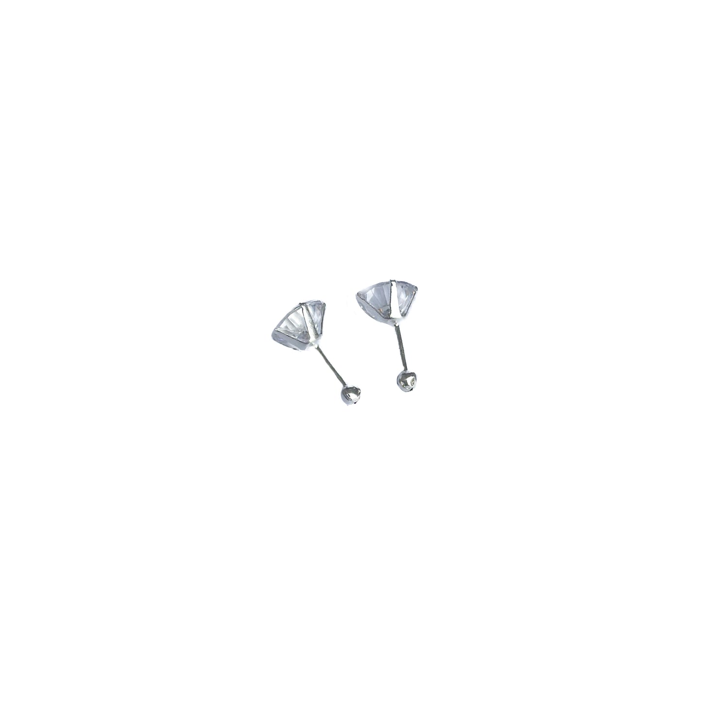 BROQUEL PLATA .925 PIEDRA BLANCA 8MM