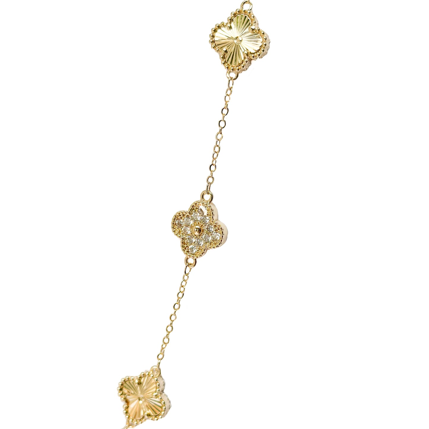 CADENA ORO LAMINADO TREBOL ALTERNADO
