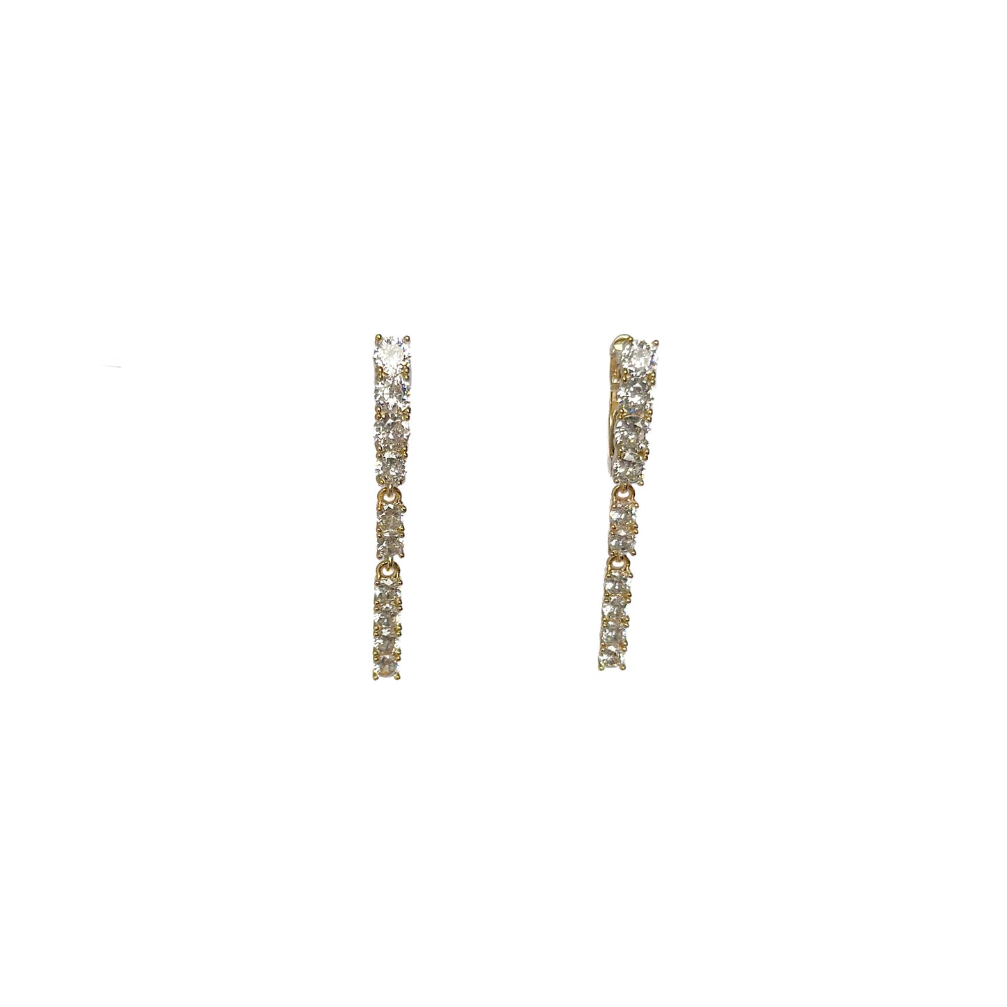 HUGGIE ORO LAMINADO TIRA COLGANTE CON PIEDRAS