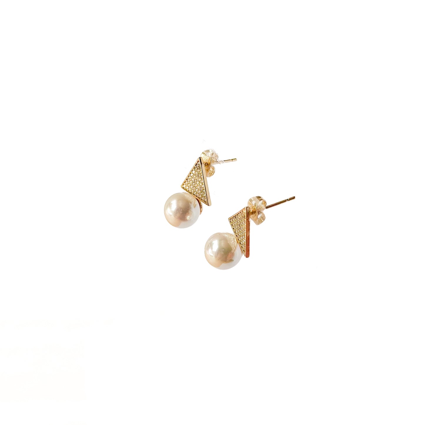 ARETE ORO LAMINADO PERLA Y TRIANGULO