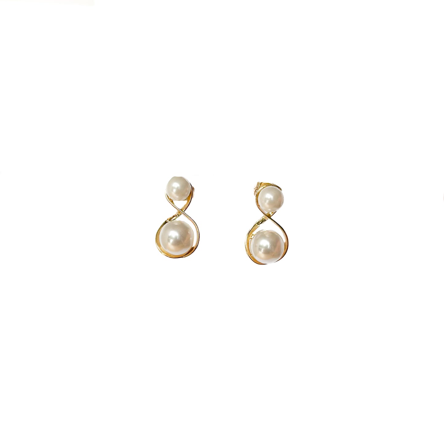 ARETE ORO LAMINADO DOBLE PERLA