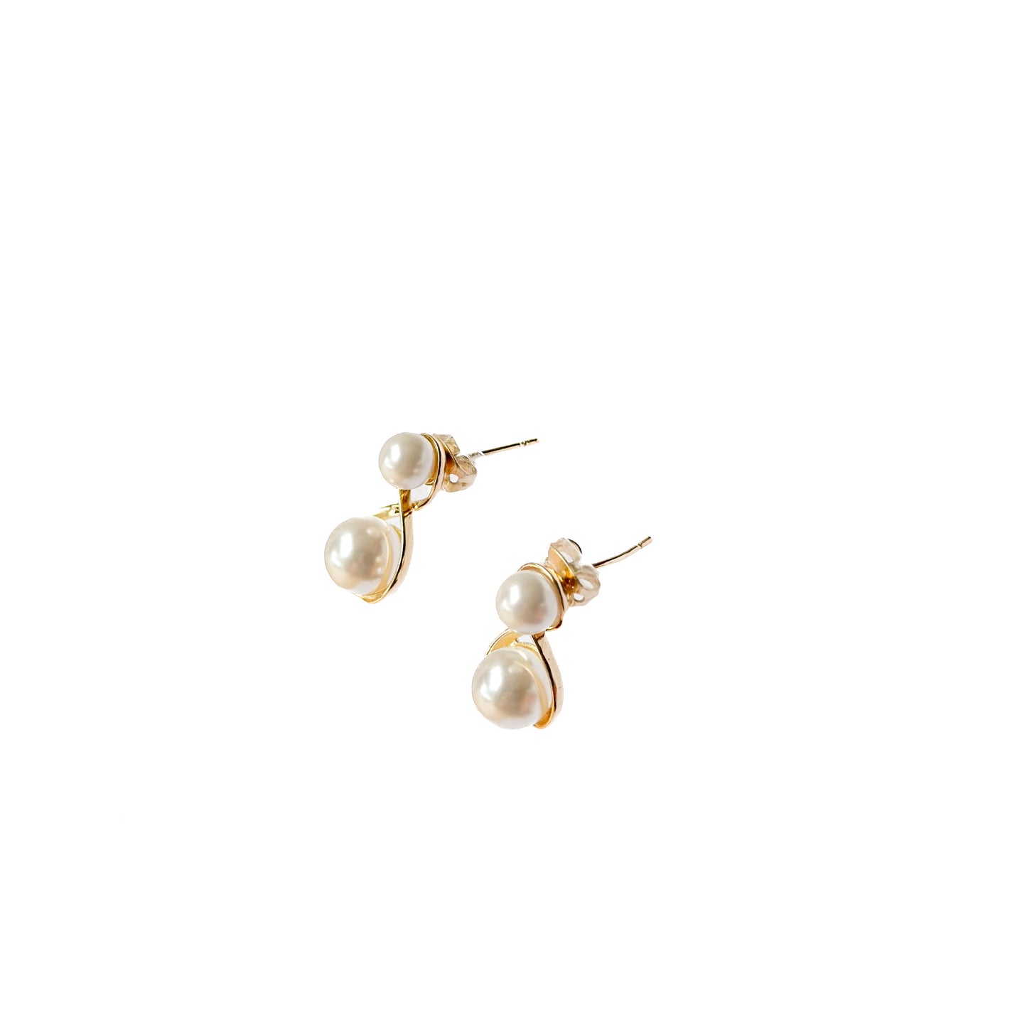 ARETE ORO LAMINADO DOBLE PERLA