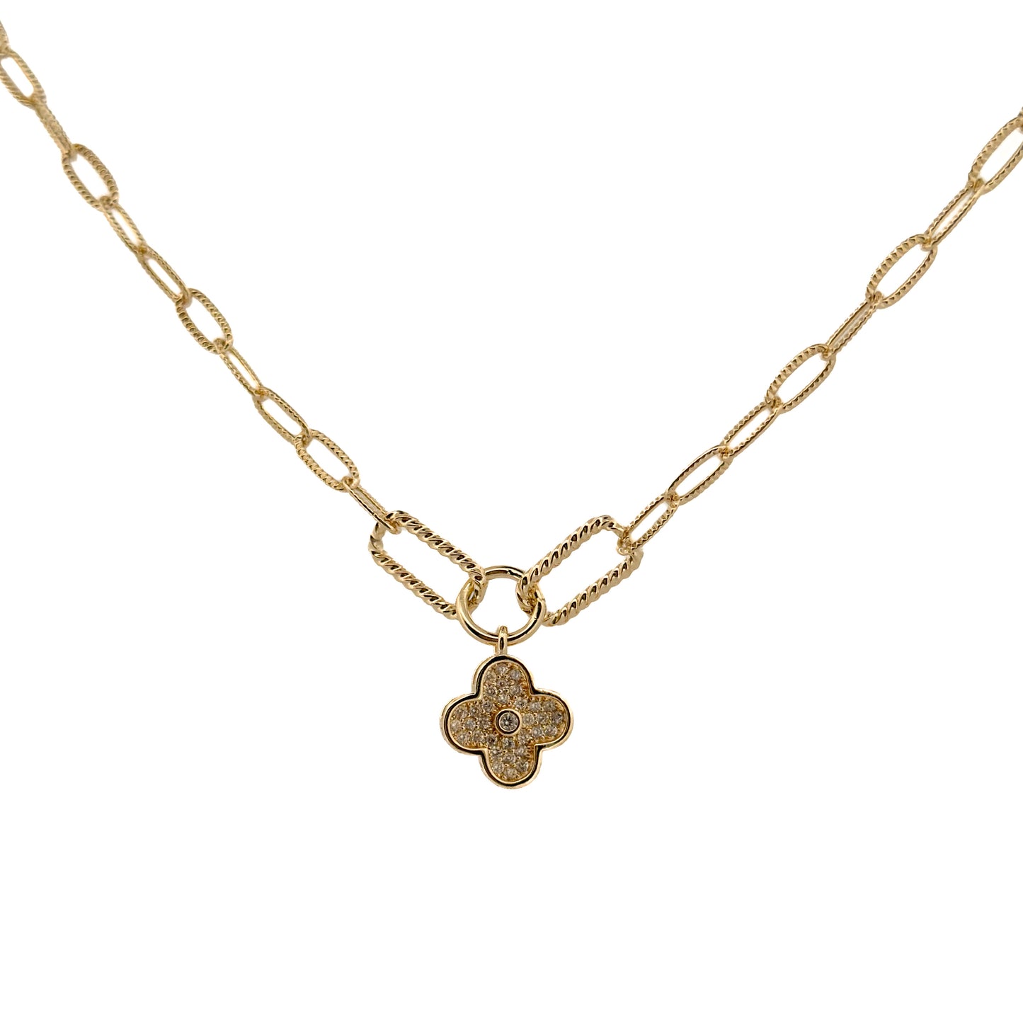 GARGANTILLA ORO LAMINADO TREBOL COLGANTE