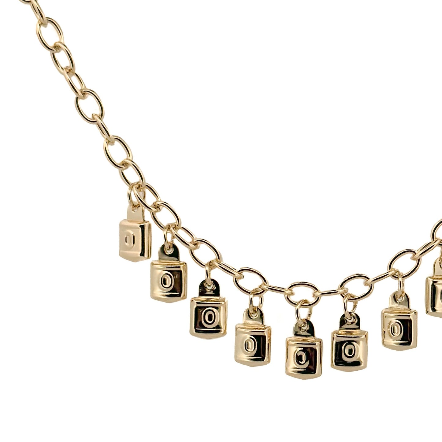 GARGANTILLA ORO LAMINADO CANDADOS COLGANTES