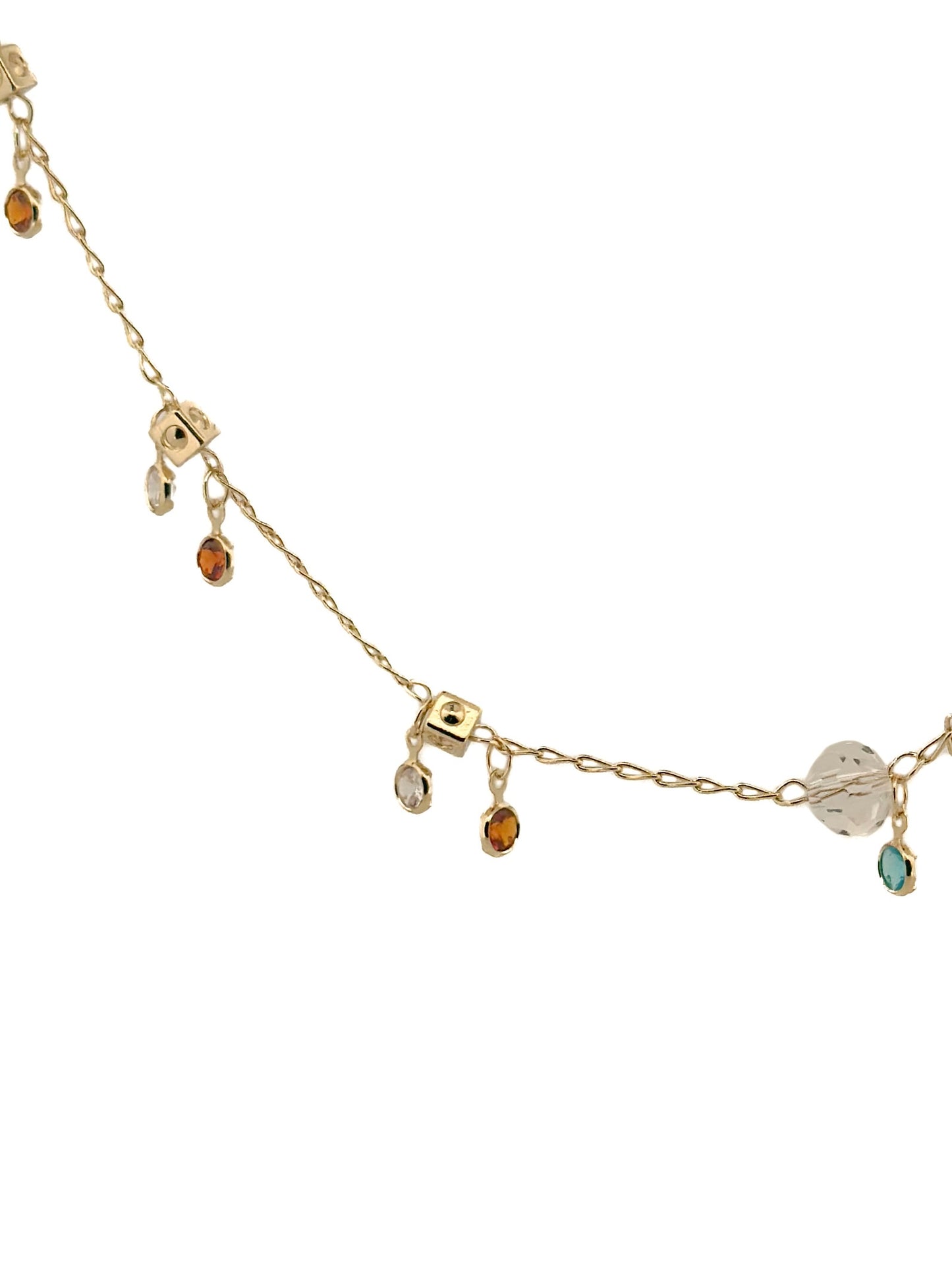 GARGANTILLA ORO LAMINADO PIEDRAS COLGANTES