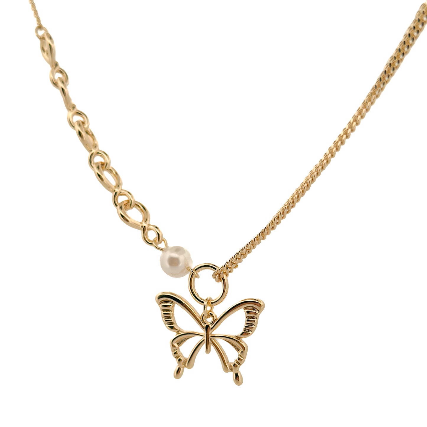 GARGANTILLA ORO LAMINADO MARIPOSA COLGANTE