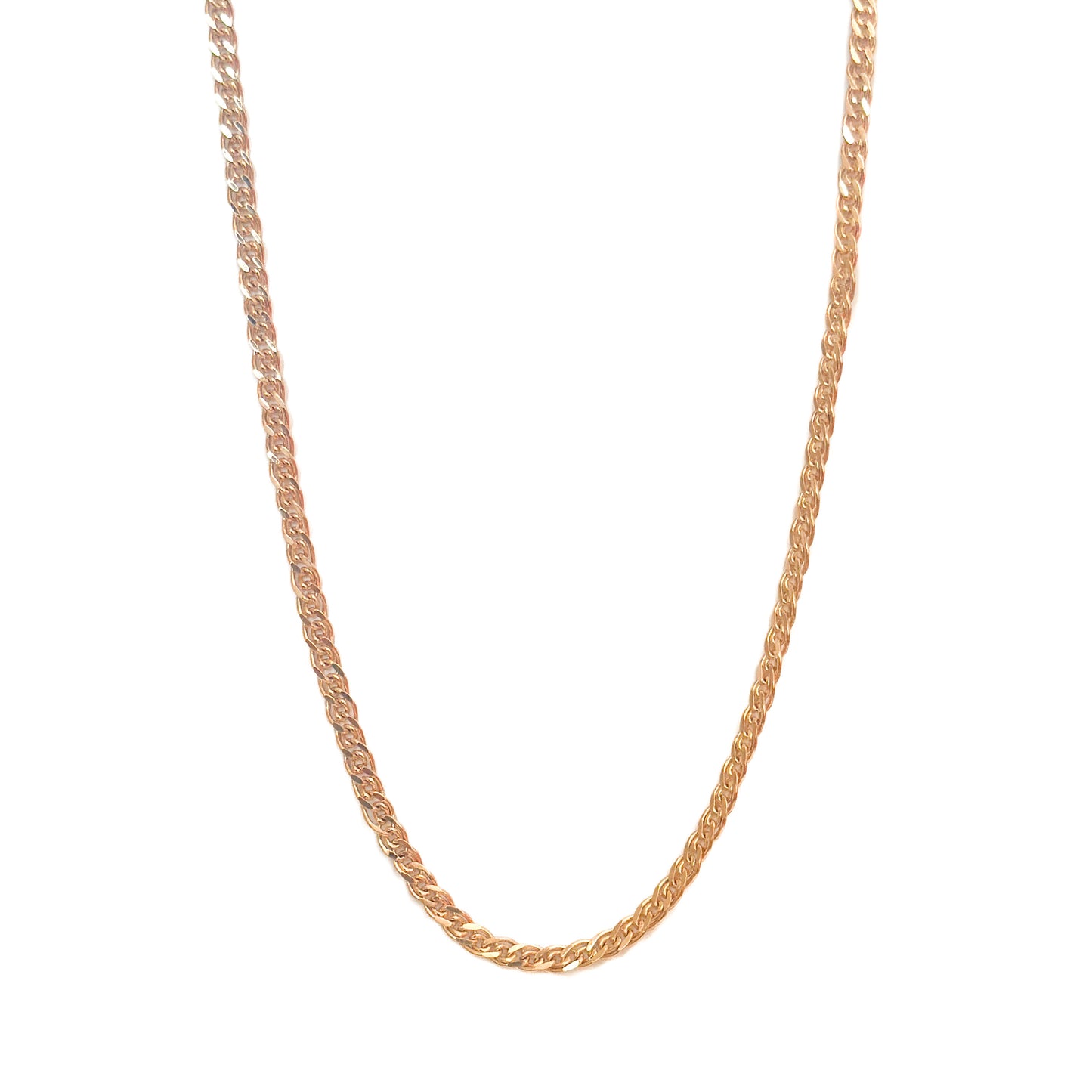 CADENA ORO LAMINADO 18K ESLABON DOBLE ENLAZADO 55CM X 4MM