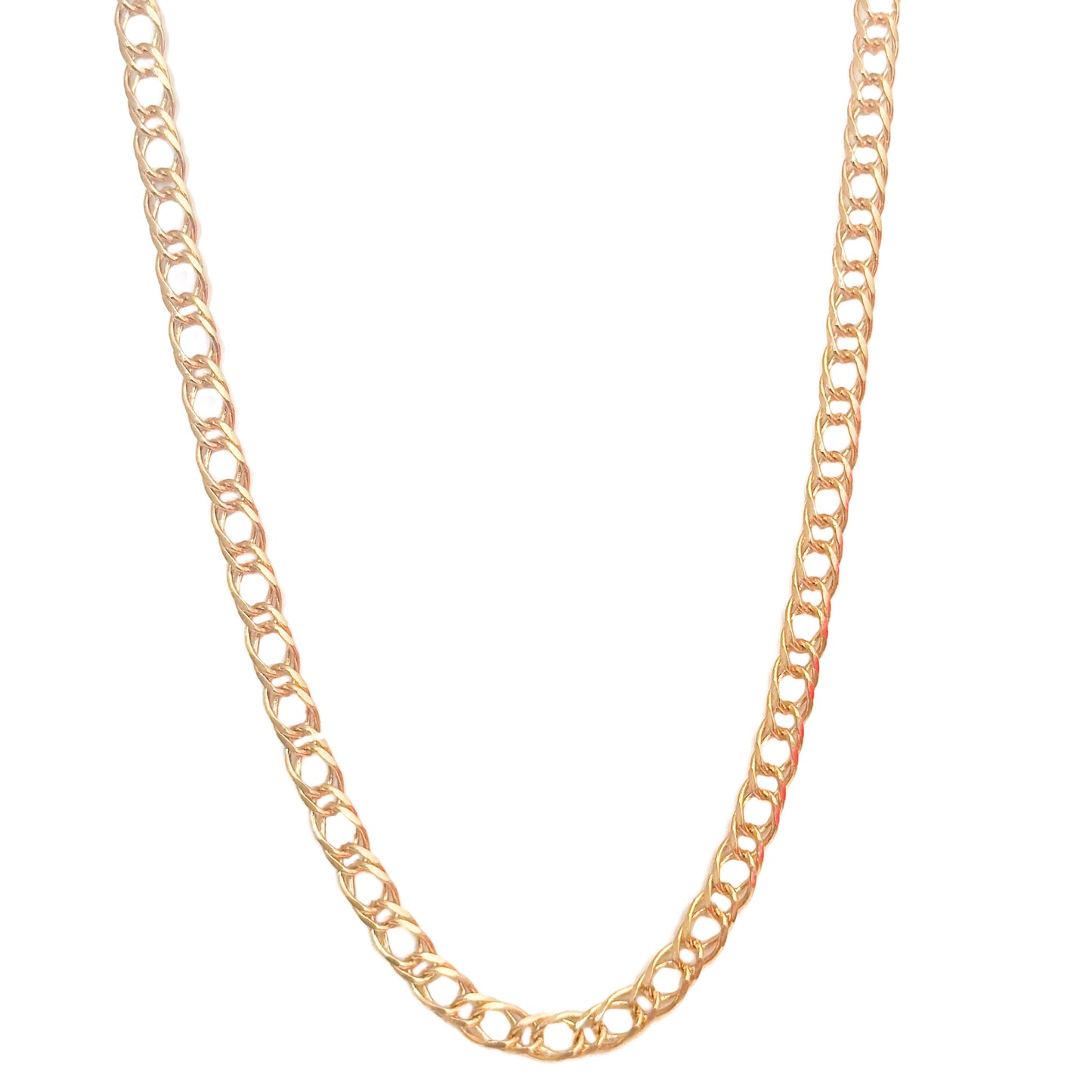 CADENA ORO LAMINADO 18K ESLABON DOBLE ENLAZADO  6MM X 50CM