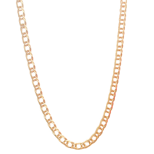 CADENA ORO LAMINADO 18K ESLABON DOBLE ENLAZADO  6MM X 50CM
