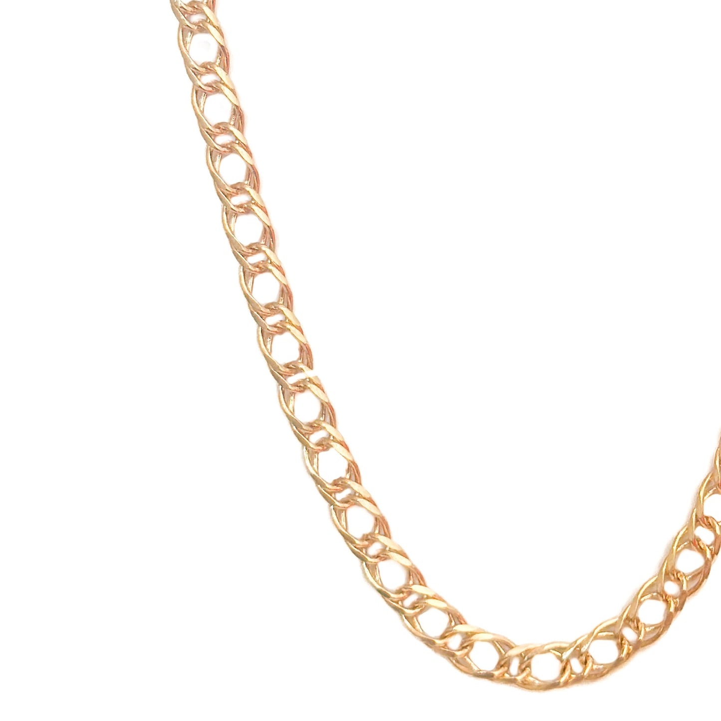 CADENA ORO LAMINADO 18K ESLABON DOBLE ENLAZADO  6MM X 50CM