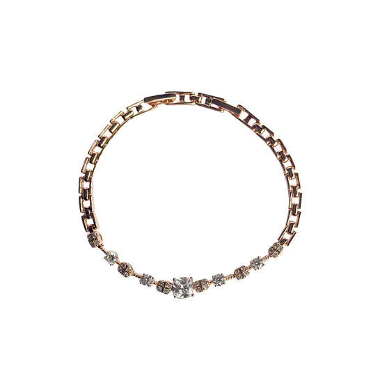 PULSO ORO LAMINADO 18K CON PIEDRAS BLANCAS