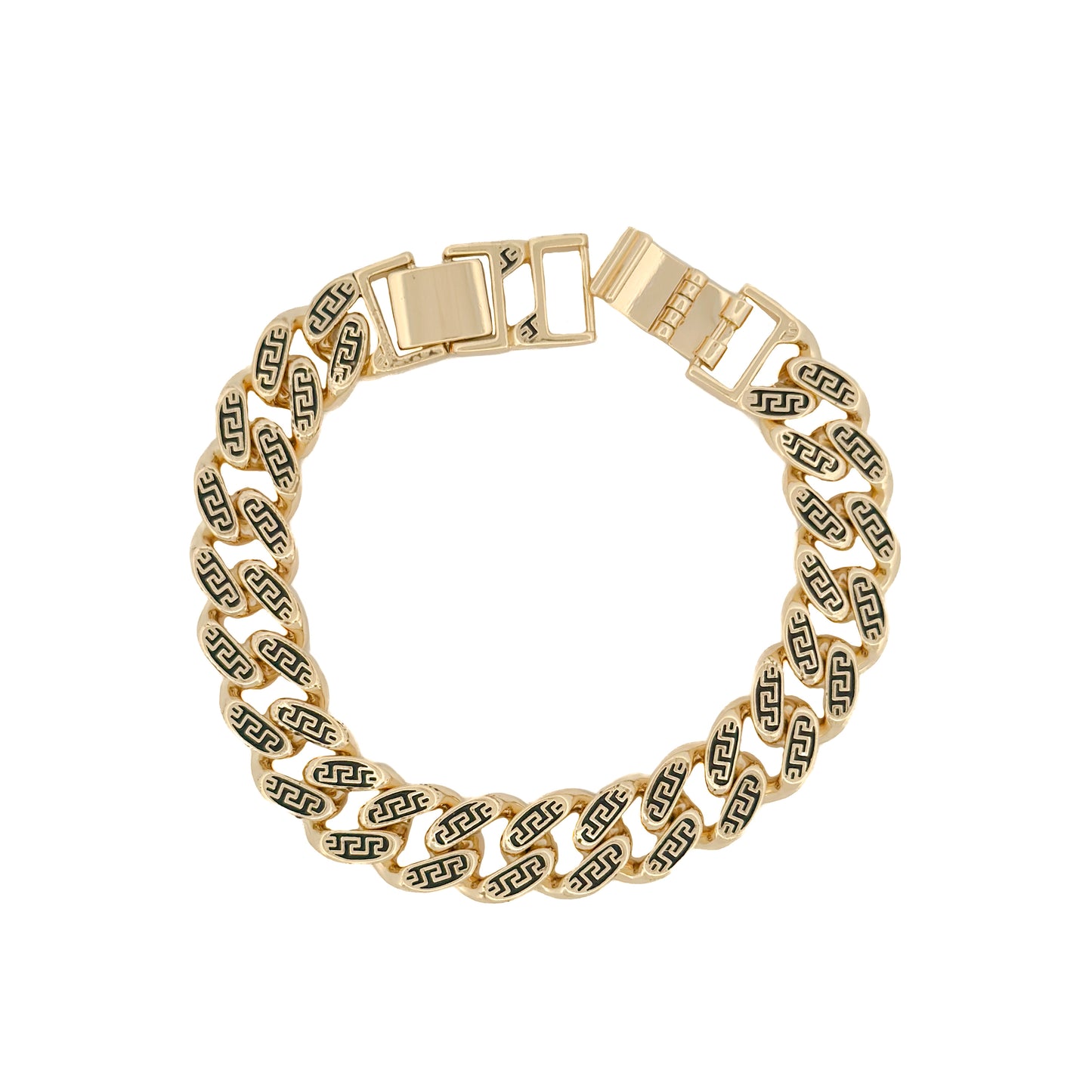 PULSO ORO LAMINADO CUBANO CON DISEÑO