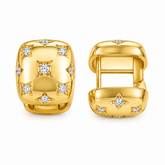 HUGGIES ORO LAMINADO DESTELLOS CON PIEDRAS