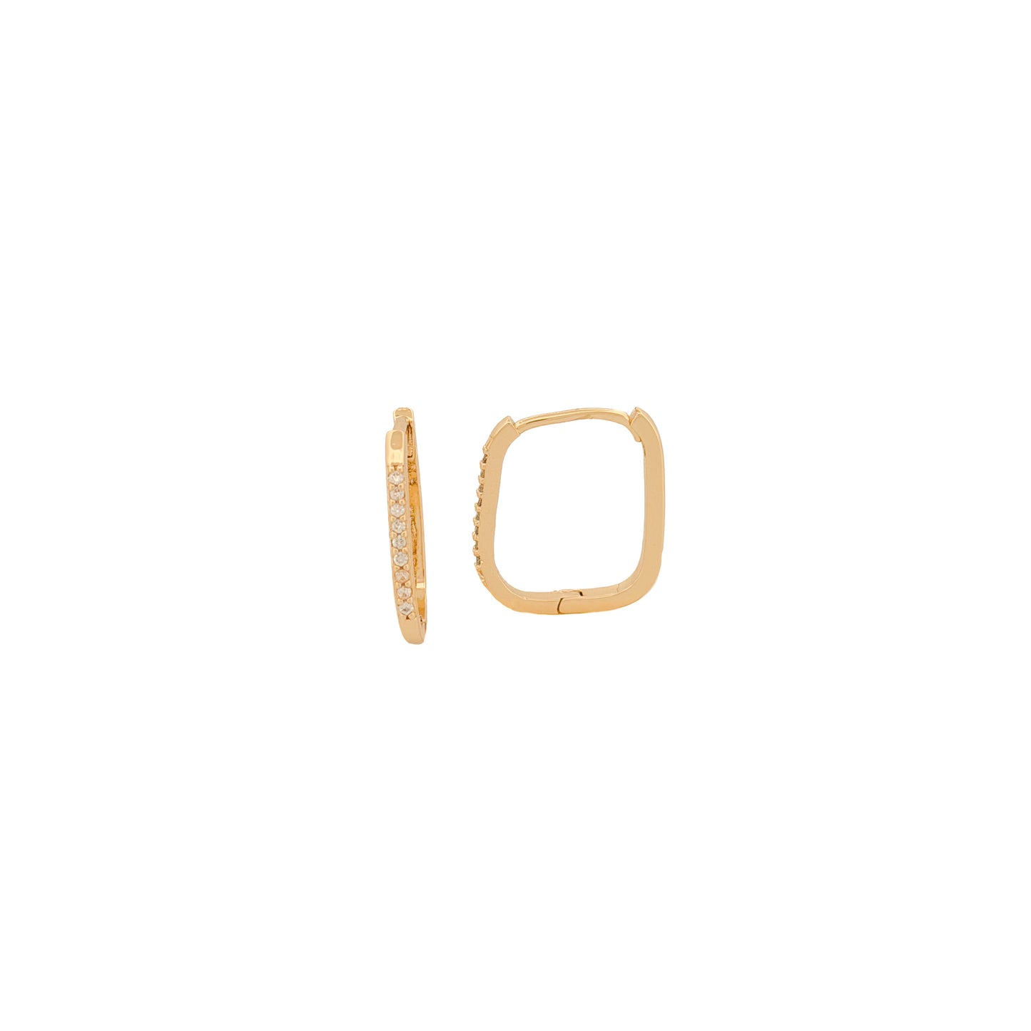 HUGGIE ORO LAMINADO RECTÁNGULO SEMIREDONDO