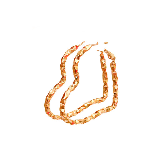 ARRACADA ORO LAMINADO 18K CORAZON TORZAL