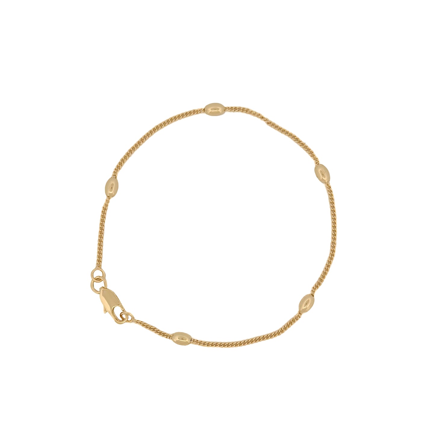 PULSO ORO LAMINADO BALINES OVALADOS ESPACIADOS