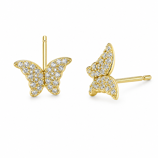 ARETE ORO LAMINADO ALAS DE MARIPOSA
