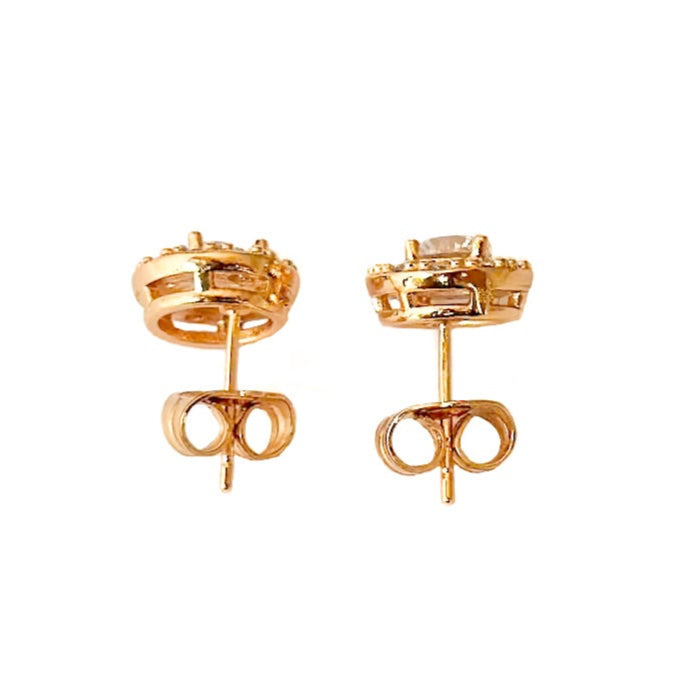 ARETE ORO LAMINADO 18K PIEDRAS BLANCAS