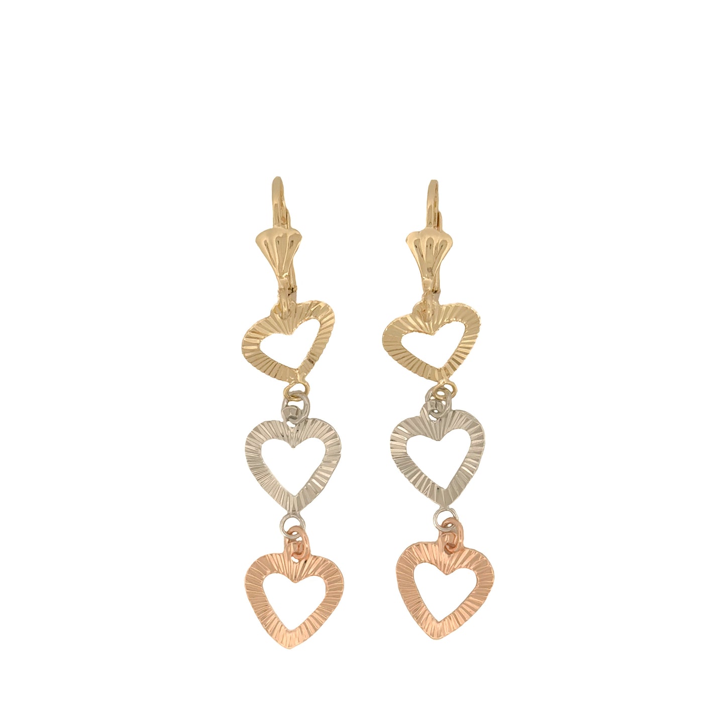 HUGGIE ORO LAMINADO CORAZONES PERFORADOS FLORENTINOS