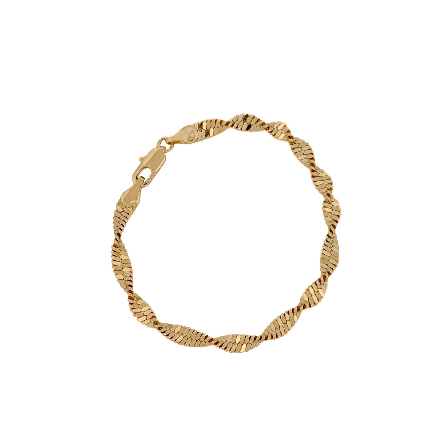 PULSO ORO LAMINADO TORZAL DIAMANTADO 21 CM