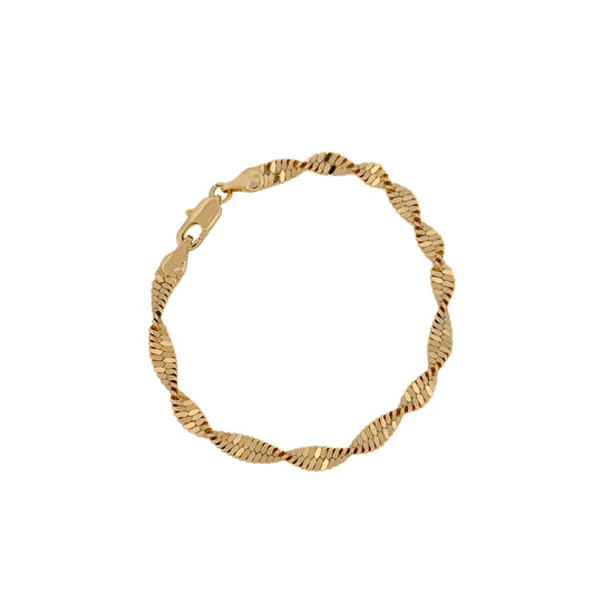 PULSO ORO LAMINADO TORZAL DIAMANTADO 21 CM