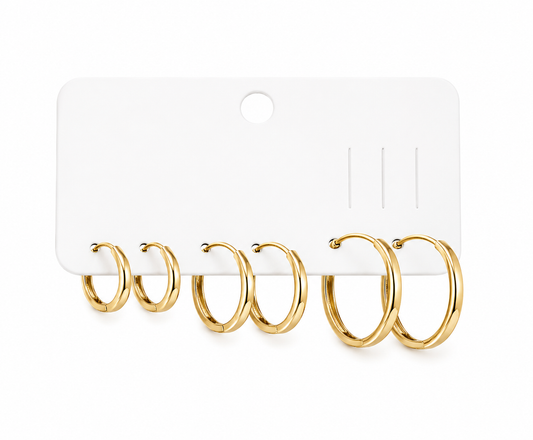 SET DE HUGGIES ORO LAMINADO TIPO ARRACADA