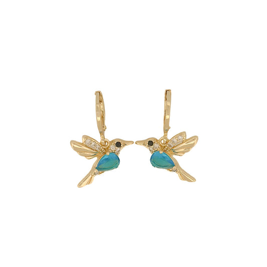 HUGGIE ORO LAMINADO COLIBRÍ CELESTE