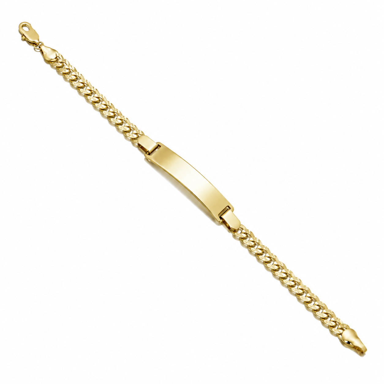 ESCLAVA ORO LAMINADO CUBANA DIAMANTADA 4.7 MM X 19 CM