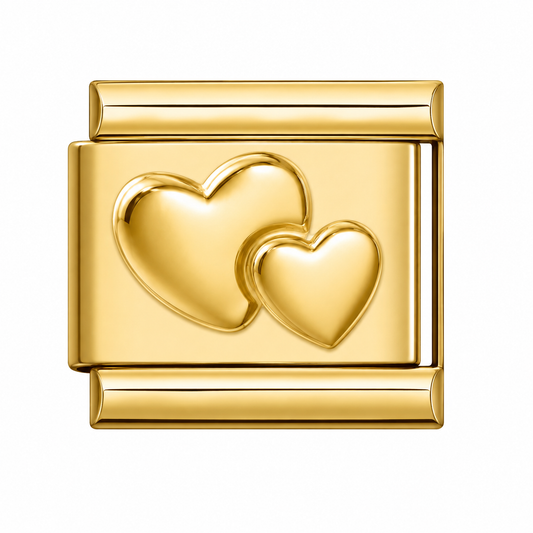 CHARM ACERO INOXIDABLE DOBLE CORAZON