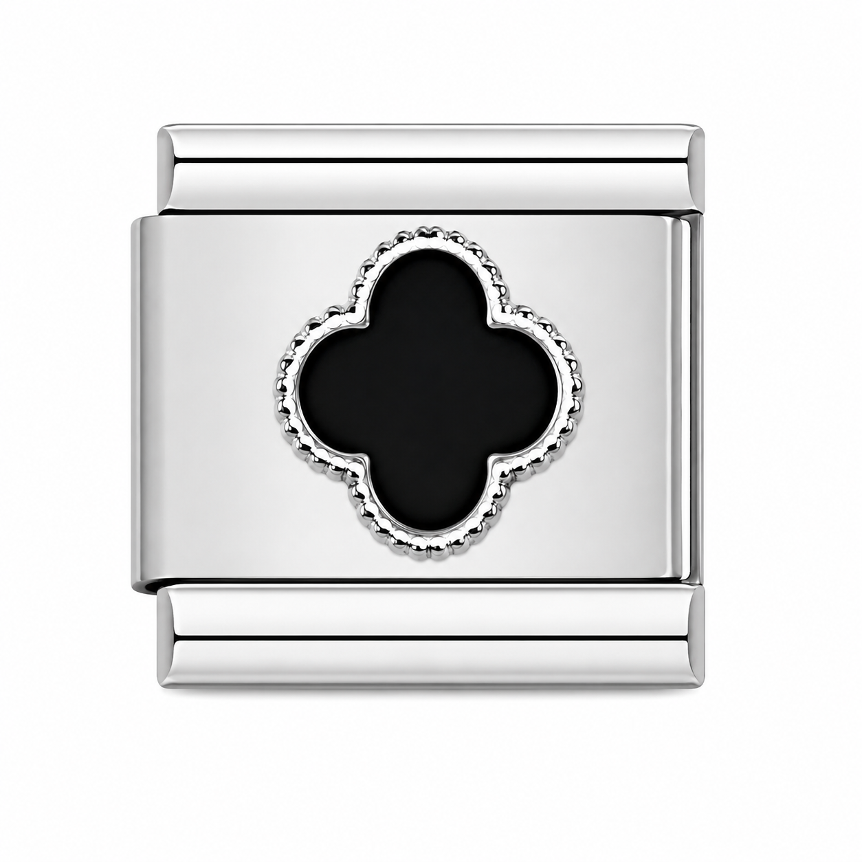 CHARM ACERO INOXIDABLE TREBOL NEGRO